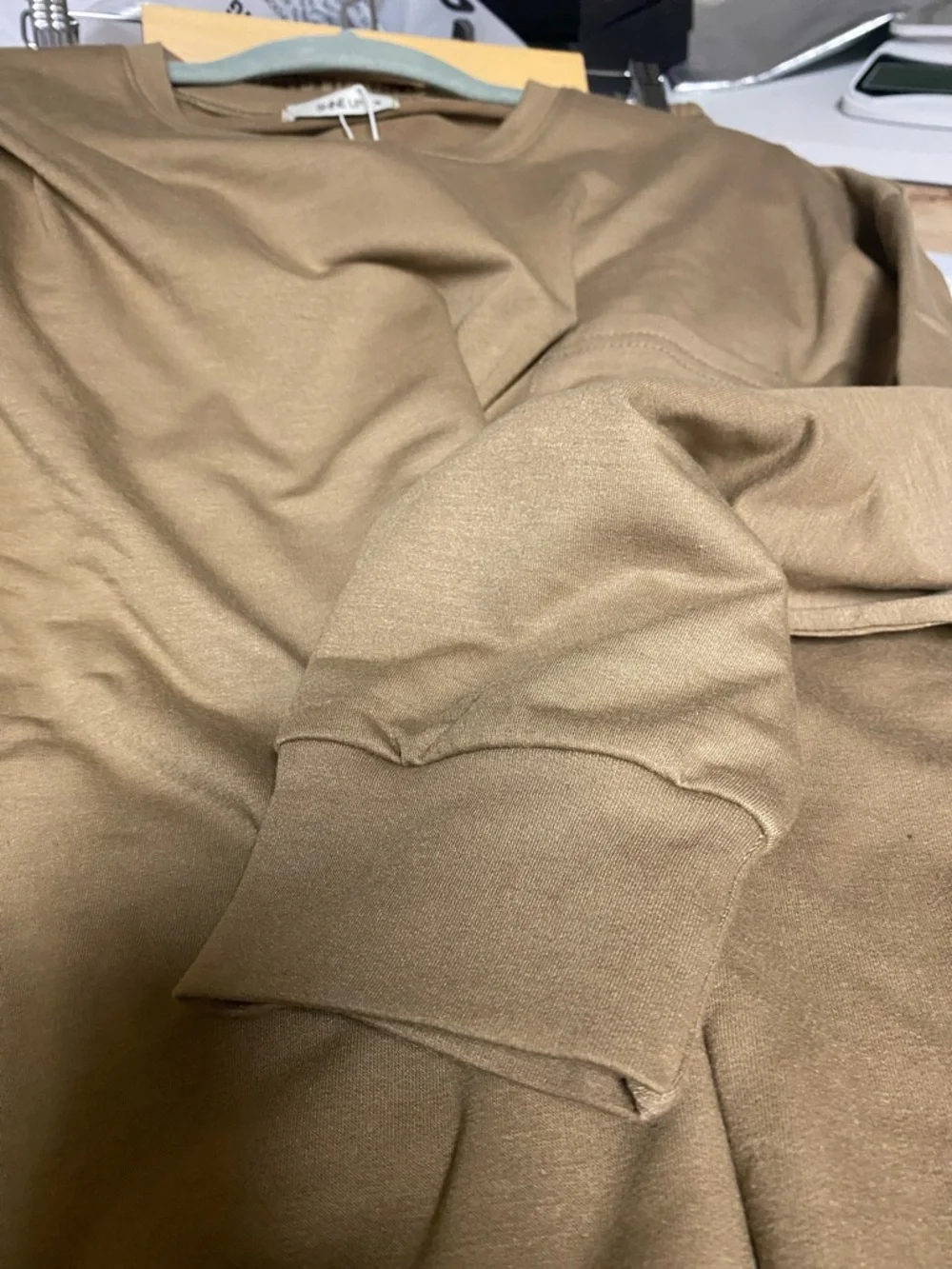 Cozy Two-Piece Lounge Set in khaki